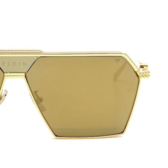 New, PHILIPP PLEIN Sunglasses Plein Stud SPP076V Col.400G Authentic - Picture 5 of 11